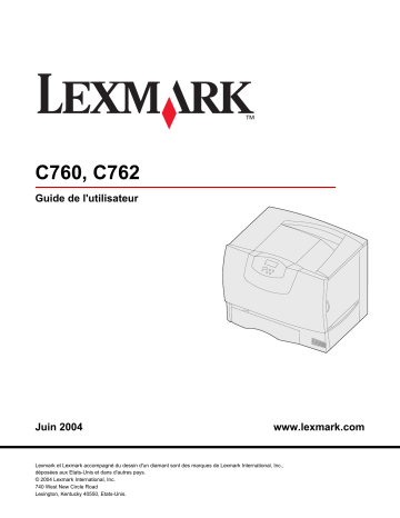 Manuel du propriétaire | Lexmark C762 Manuel utilisateur | Fixfr