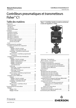 Fisher Contrôleurs pneumatiques et transmetteurs C1 (C1 Pneumatic Controllers and Manuel du propriétaire
