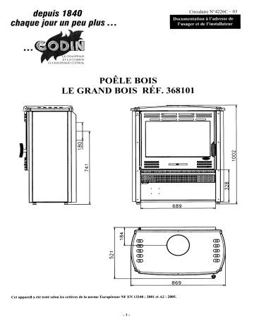 Manuel du propriétaire | Godin 368101 GRAND BOIS Manuel utilisateur | Fixfr