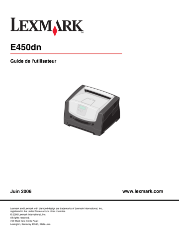 Manuel du propriétaire | Lexmark E450DN Manuel utilisateur | Fixfr