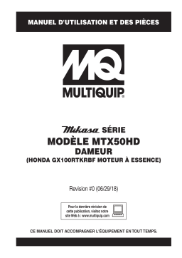 MQ Multiquip MTX50HD Manuel utilisateur