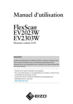 Eizo FlexScan EV2303W Manuel utilisateur