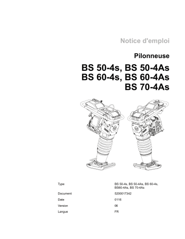 BS50-4s | BS60-4s | BS50-4As | BS70-4As | Wacker Neuson BS60-4As 4 Stroke Rammer Manuel utilisateur | Fixfr