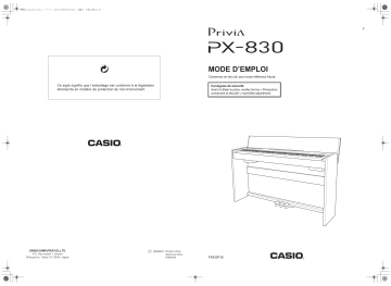 Manuel du propriétaire | Casio PRIVIA PX 830 Manuel utilisateur | Fixfr