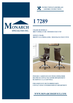 Monarch Specialties I 7289 OFFICE CHAIR Manuel utilisateur