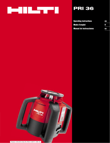 Mode d'emploi | Hilti PRI 36 Manuel utilisateur | Fixfr