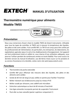 Extech Instruments TM55 Pocket Fold-Up Food Thermometer, NSF Certified Manuel utilisateur
