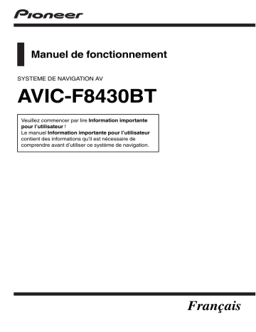 Pioneer AVIC F8430 BT Manuel utilisateur | Fixfr