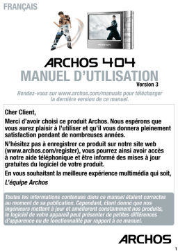 Archos 404 Manuel utilisateur