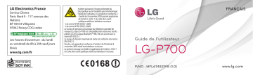 Optimus L7 sfr | Mode d'emploi | LG Série P700 sfr Manuel utilisateur | Fixfr