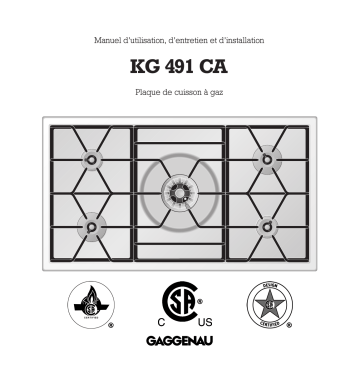 Manuel du propriétaire | Gaggenau KG491110CA Manuel utilisateur | Fixfr