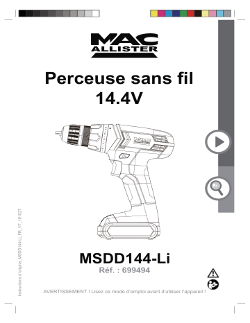 Mac Allister MSDD144_Li Mode d'emploi | Fixfr