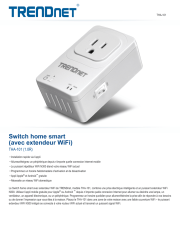 Trendnet THA-101 Home Smart Switch Fiche technique | Fixfr