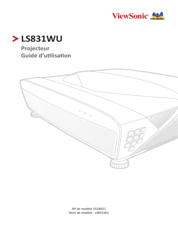 ViewSonic LS831WU PROJECTOR Mode d'emploi | Fixfr