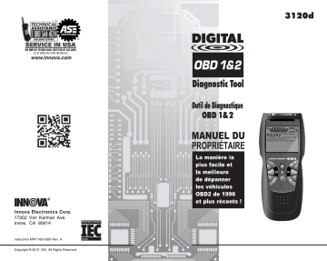 Manuel du propriétaire | Innova 3120d OBD2&1 Tool Kit Manuel utilisateur | Fixfr