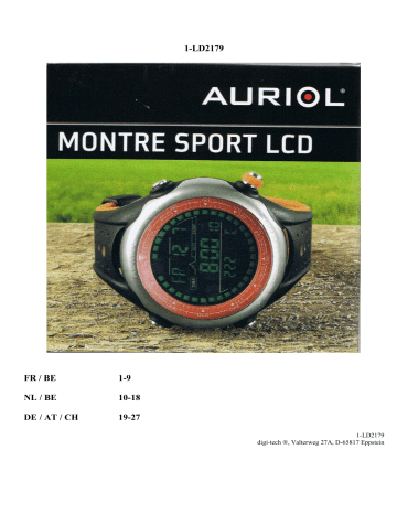 Manuel du propriétaire | Auriol MONTRE SPORT LCD 1-LD2179 Manuel utilisateur | Fixfr