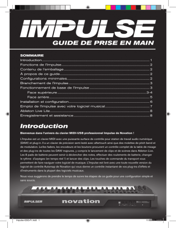 Impulse 25 | Impulse 61 | Mode d'emploi | Novation Impulse 49 White Manuel utilisateur | Fixfr