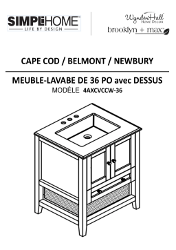 Simpli Home Cape Cod 36 in. Bath Vanity in Soft White with Quartz Marble Vanity Top in White with White Basin Guide d'installation