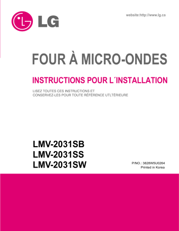 LG MV-2043FQS Guide d'installation | Fixfr