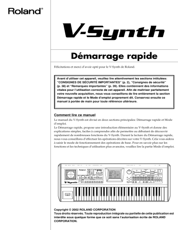 Manuel du propriétaire | Roland V-Synth Manuel utilisateur | Fixfr