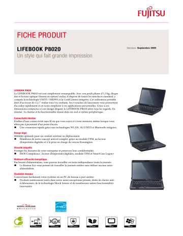 Manuel du propriétaire | FUJITSU SIEMENS LIFEBOOK P8020 Manuel utilisateur | Fixfr