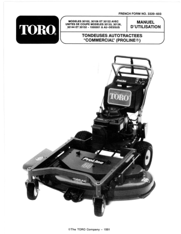 Sulky (standard) | Toro Mid-Size Proline Gear Traction Unit, 12.5 hp Walk Behind Mower Manuel utilisateur | Fixfr
