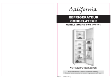 Manuel du propriétaire | California DF2-45-1-WT Réfrigérateur combiné Manuel utilisateur | Fixfr