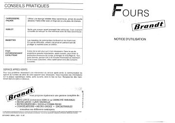 FCA791B | Manuel du propriétaire | Brandt FCA791C Manuel utilisateur | Fixfr