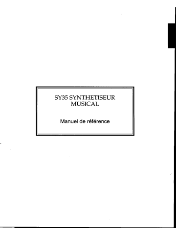 Manuel du propriétaire | Yamaha SY35 Manuel utilisateur | Fixfr