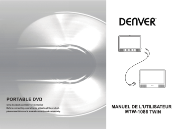 Denver MTW-1086TWIN Portable DVD player Manuel utilisateur | Fixfr