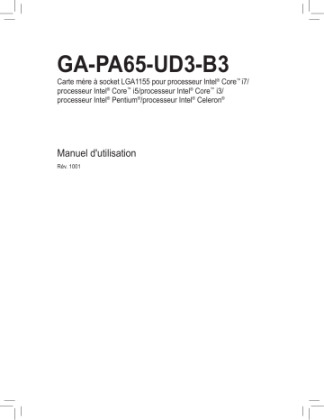 Manuel du propriétaire | Gigabyte GA-PA65-UD3-B3 Manuel utilisateur | Fixfr