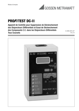 Gossen MetraWatt PROFITEST DC-II Operating instrustions