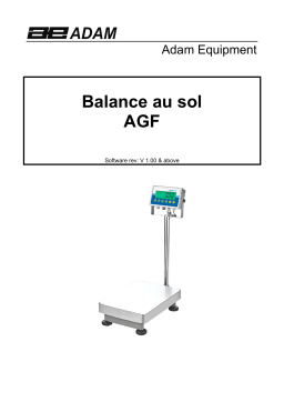 Adam Equipment AGF and AGF Bench and Floor Scale Manuel utilisateur