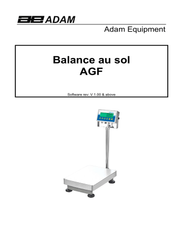 Adam Equipment AGF and AGF Bench and Floor Scale Manuel utilisateur | Fixfr