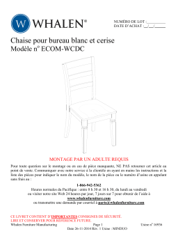 Whalen ECOM-WCDC White and Cherry Writing Desk Chair  Manuel utilisateur