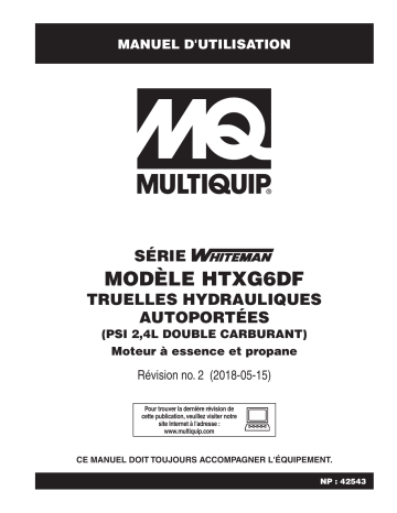 Mode d'emploi | MQ Multiquip HTXG6DF Truelles ride-on Manuel utilisateur | Fixfr