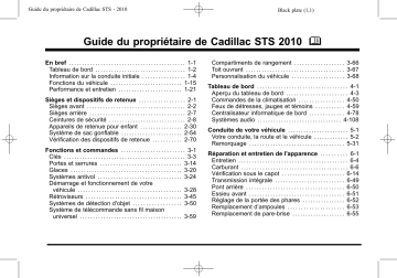 Cadillac STS Manuel du propriétaire | Fixfr