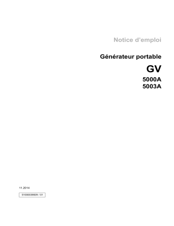 GV5000A | Wacker Neuson GV5003A Portable Generator Manuel utilisateur | Fixfr