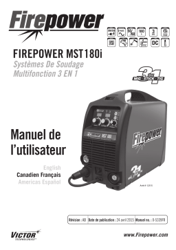 ESAB Firepower MST 180i 3 EN 1 Multifunction Welding Systems Manuel utilisateur