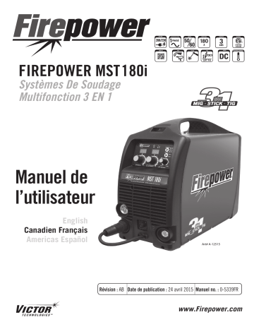 ESAB Firepower MST 180i 3 EN 1 Multifunction Welding Systems Manuel utilisateur | Fixfr