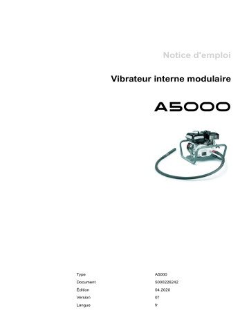 A5000/160 ANSI | Wacker Neuson A5000/160 ISO Modular Internal Vibrator Manuel utilisateur | Fixfr