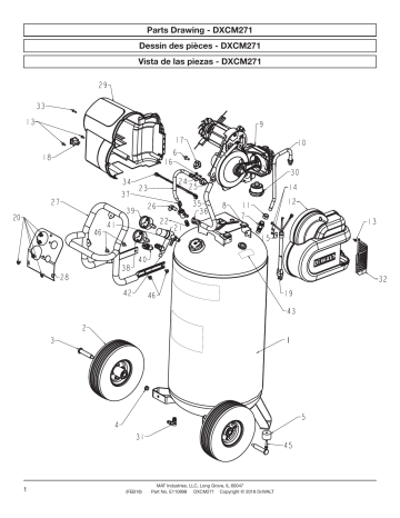 DXCM271.COM | Information produit | DeWalt 27 gal. 200 PSI Portable Vertical Electric Air Compressor Manuel utilisateur | Fixfr