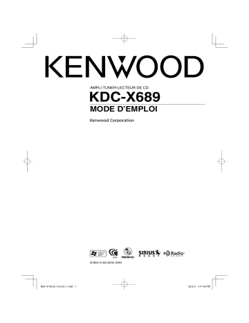 Manuel du propriétaire | Kenwood KDC-X689 Manuel utilisateur | Fixfr