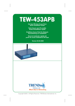 Trendnet TEW-453APB 108Mbps Wireless Super G HotSpot Access Point Manuel utilisateur