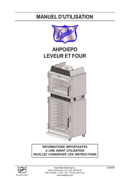 Duke Manufacturing AHPO-EPO Manuel utilisateur