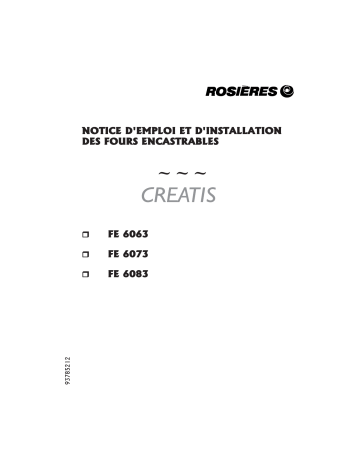 Manuel du propriétaire | ROSIERES FE 6063 RB Four Manuel utilisateur | Fixfr