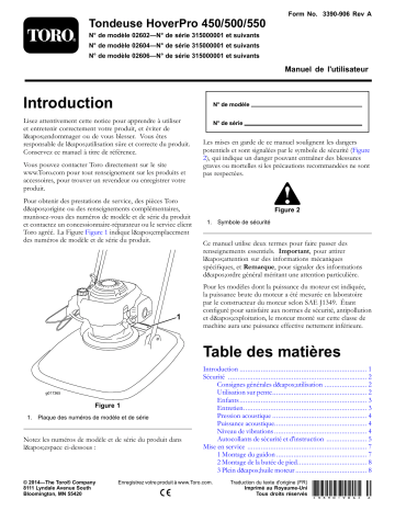 Manuel du propriétaire | Toro 02604 - HoverPro 500 Manuel utilisateur | Fixfr