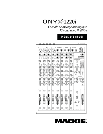 Mackie ONYX 1220i Manuel utilisateur | Fixfr