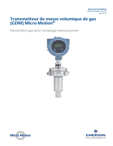 Installation manuel | Micro Motion Transmetteur de masse volumique de gaz-GAS DENSITY METER Guide d'installation | Fixfr