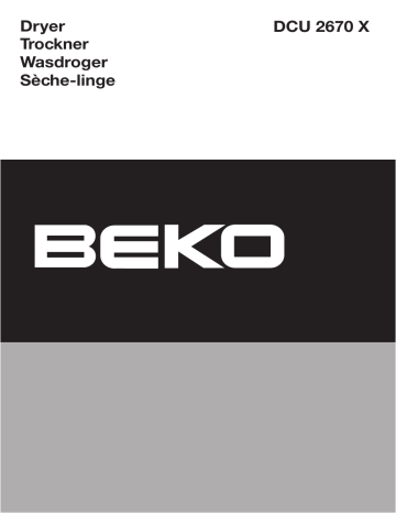 Manuel du propriétaire | Beko dcu 2670 x Manuel utilisateur | Fixfr